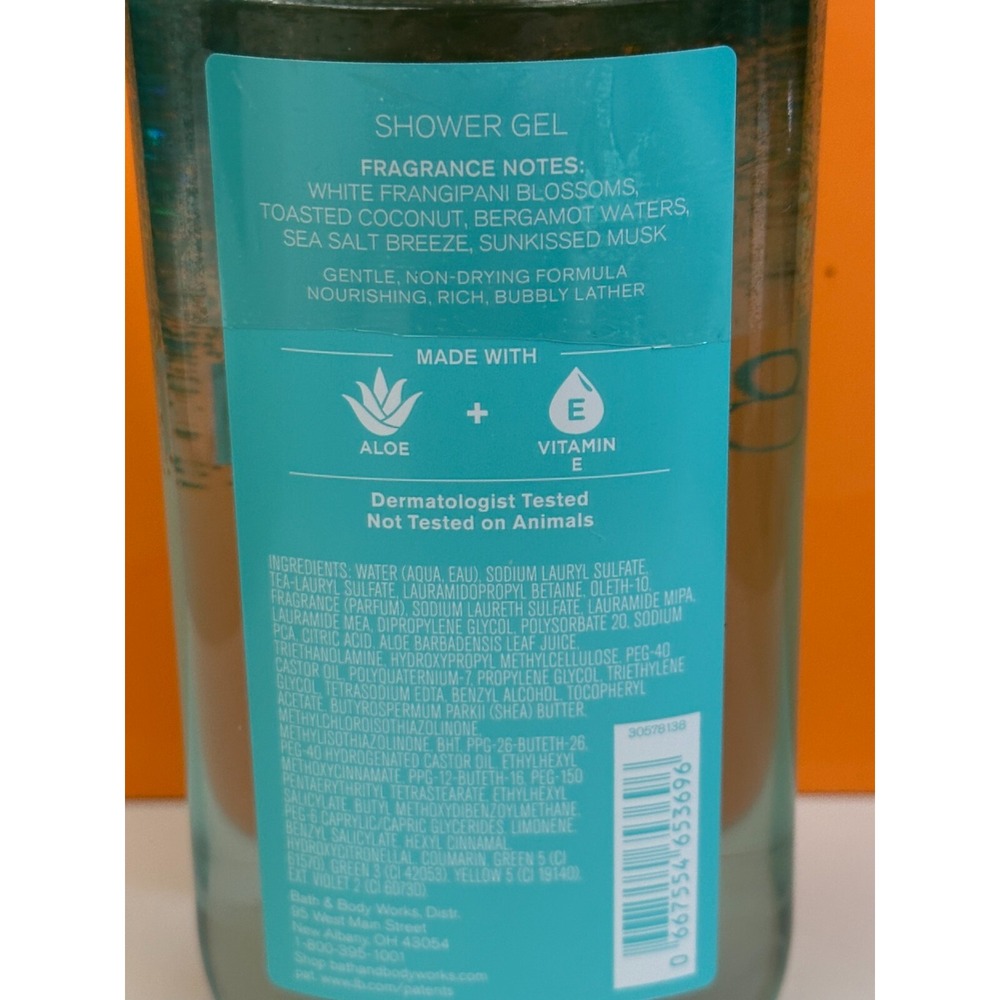 Bath & Body Works "AT THE BEACH" Shower Gel ~ Aloe + Vitamin E ~ 10 oz - Picture 2 of 2